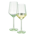 Monet Stemmed Wine Glassware, Green, Set of 2