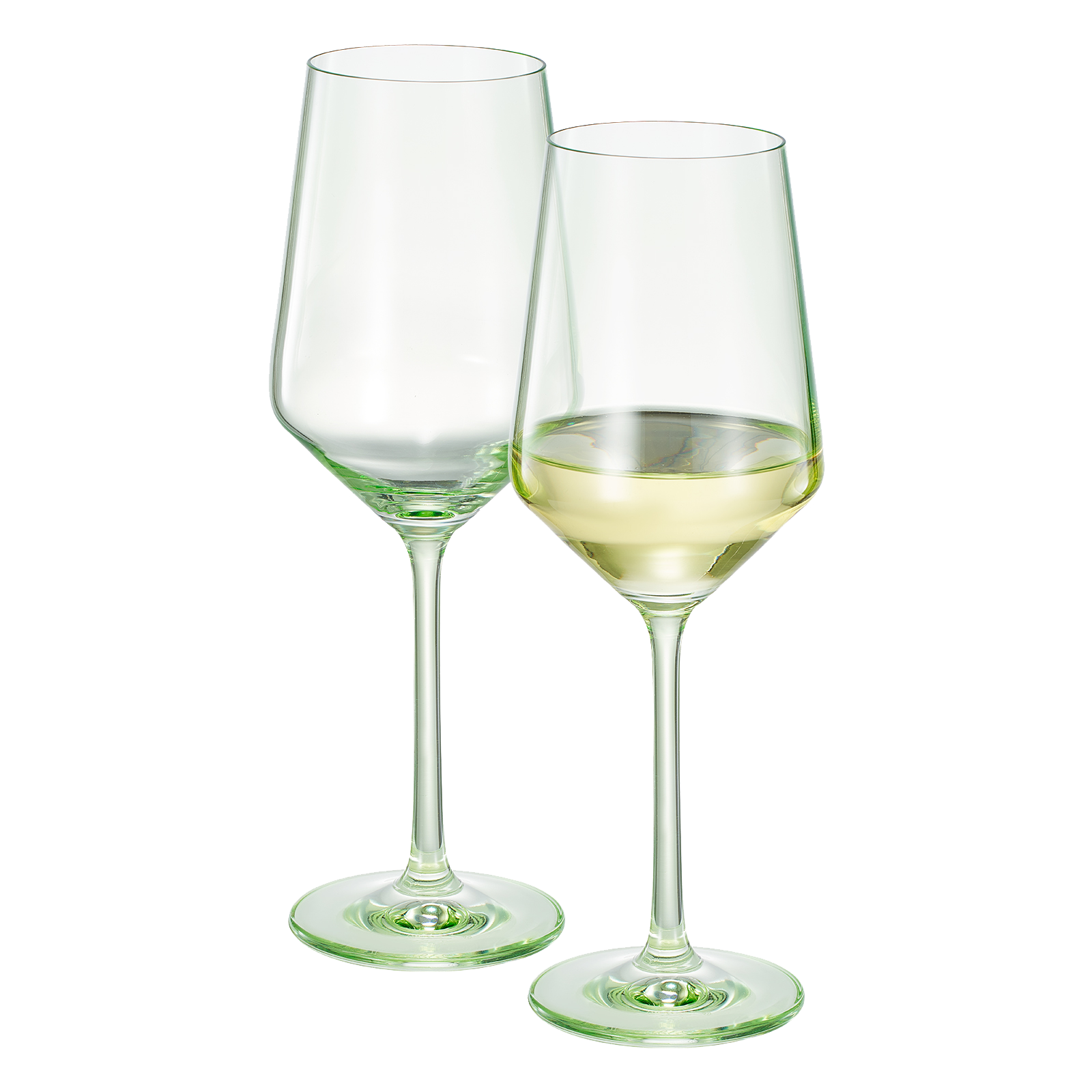 Monet Stemmed Wine Glassware, Green, Set of 2
