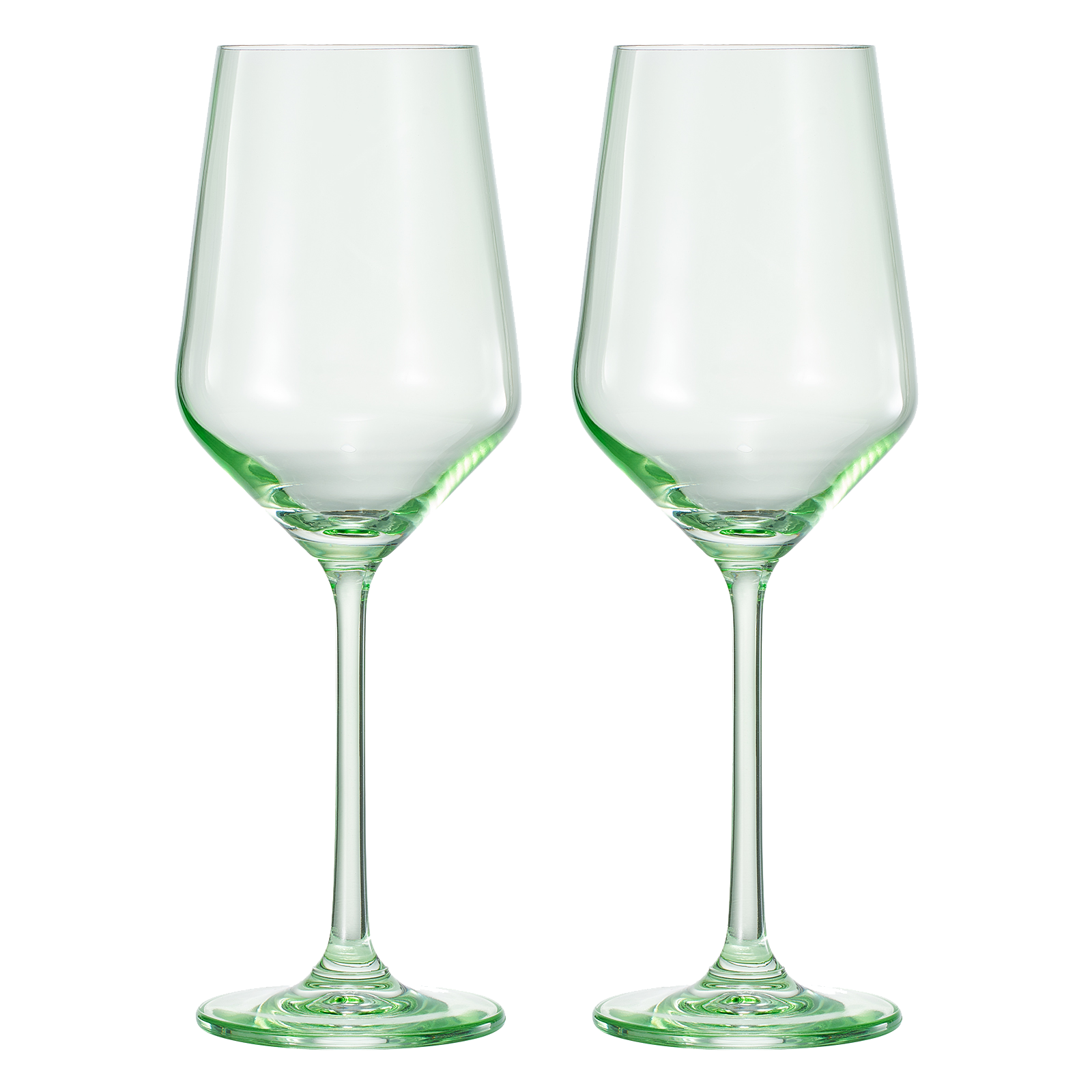 Monet Stemmed Wine Glassware, Green, Set of 2
