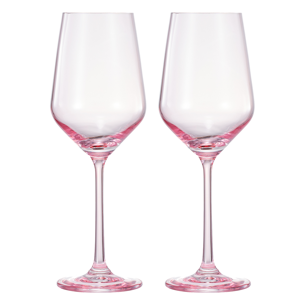 Monet Stemmed Wine Glassware, Magenta, Set of 2