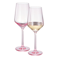 Monet Stemmed Wine Glassware, Magenta, Set of 2