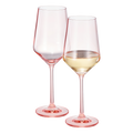 Monet Stemmed Wine Glassware, Pink, Set of 2