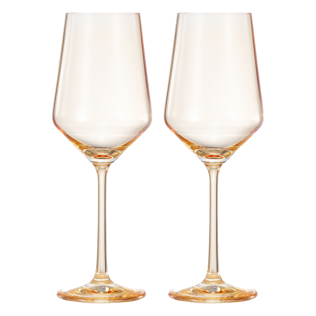 Monet Stemmed Wine Glassware, Yellow, Set of 2