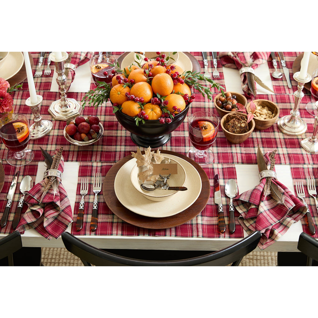 Burgundy Plaid Table Runner