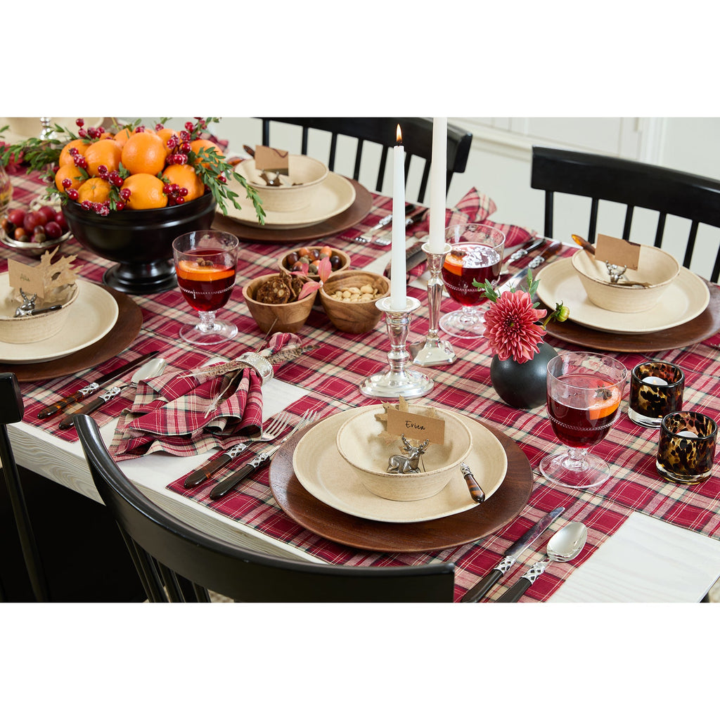 Burgundy Plaid Table Runner
