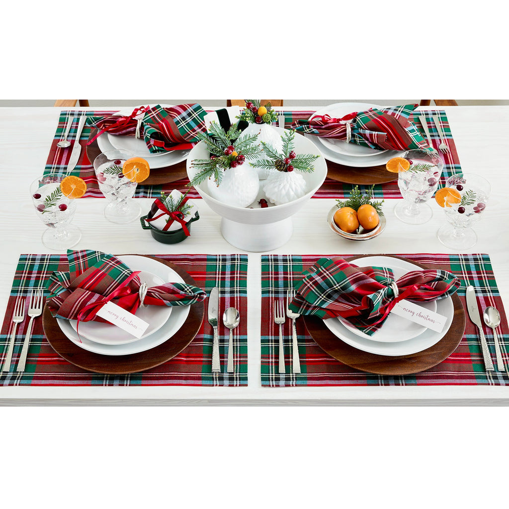 Madras Holiday Plaid Napkins, Set of 4