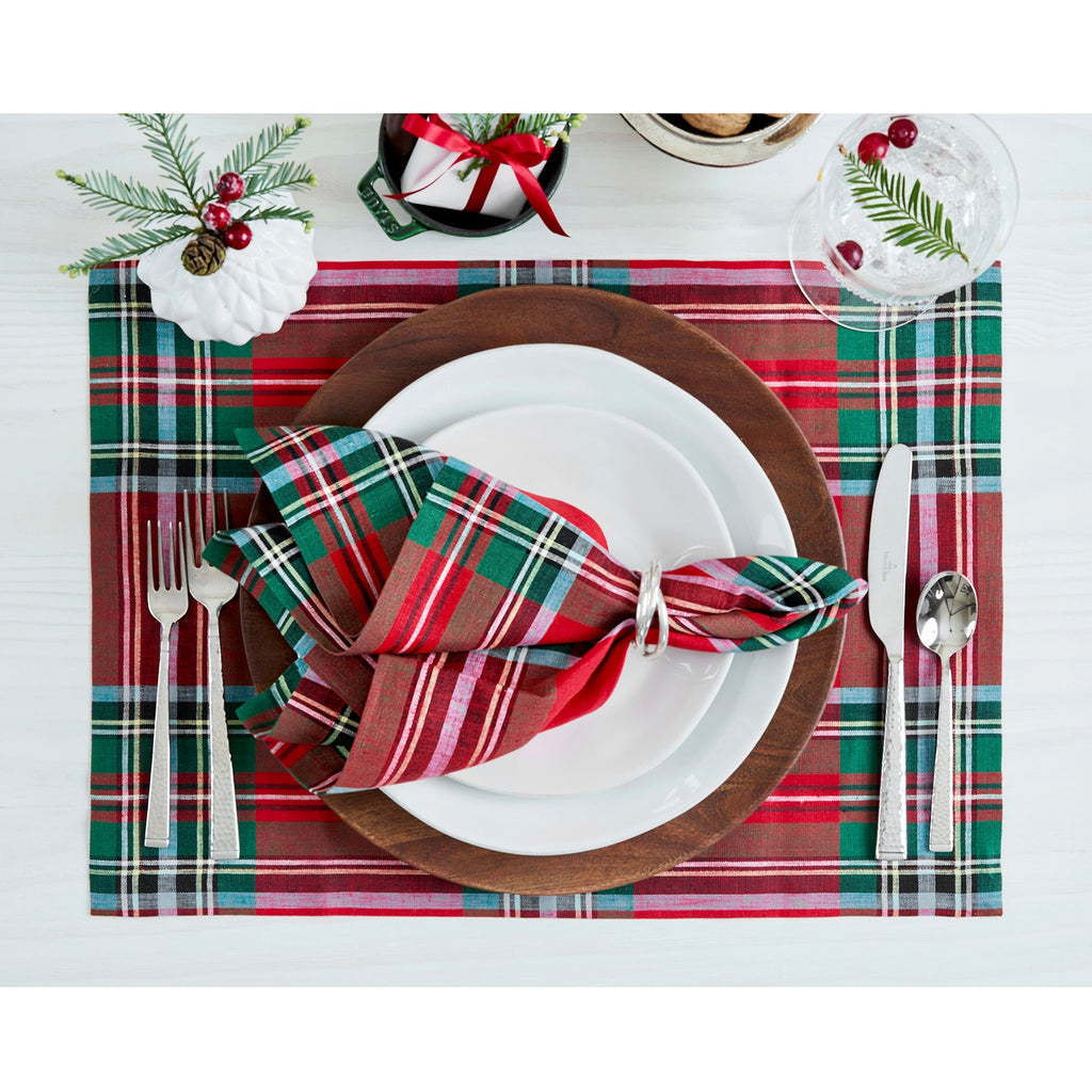 Madras Holiday Plaid Napkins, Set of 4