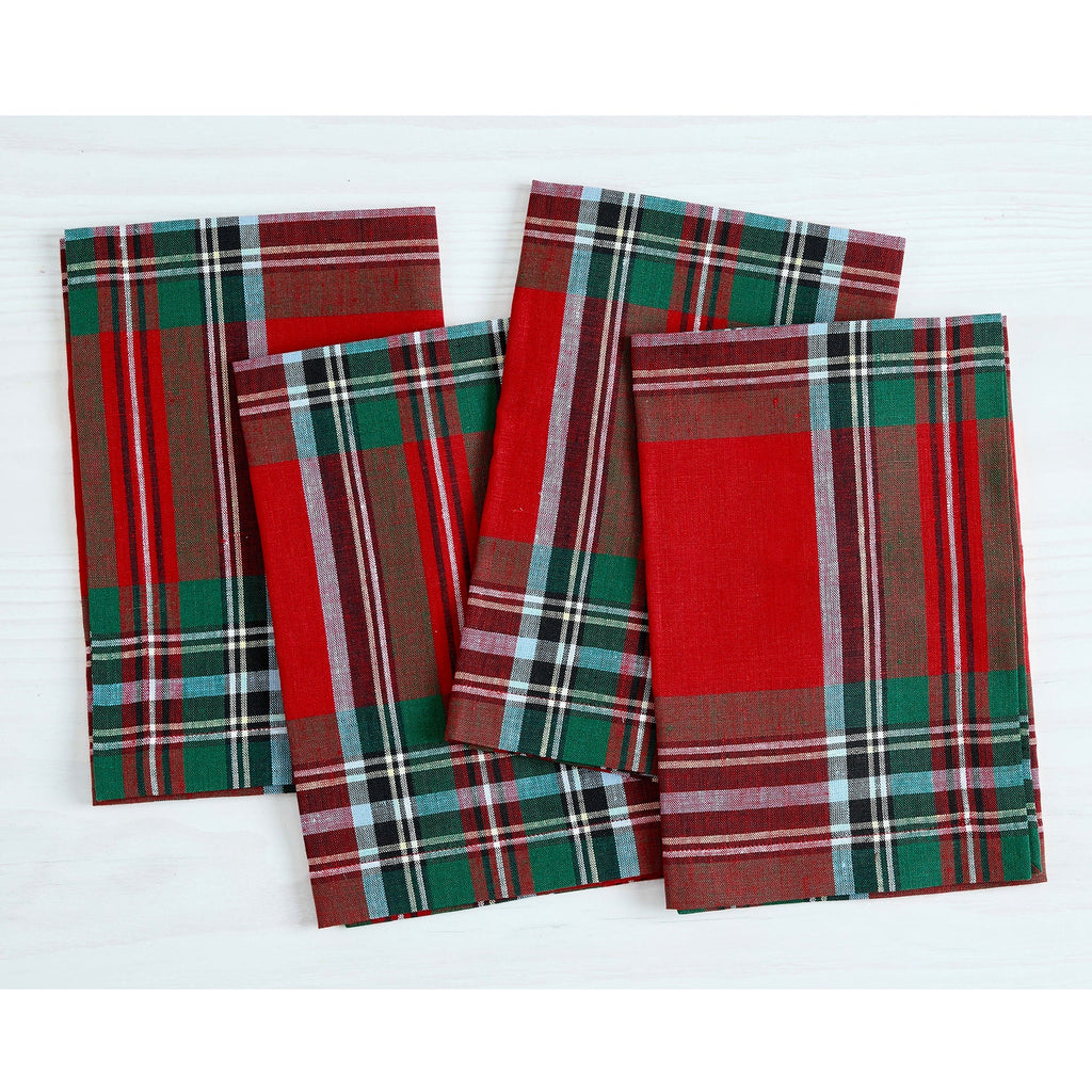 Madras Holiday Plaid Napkins, Set of 4