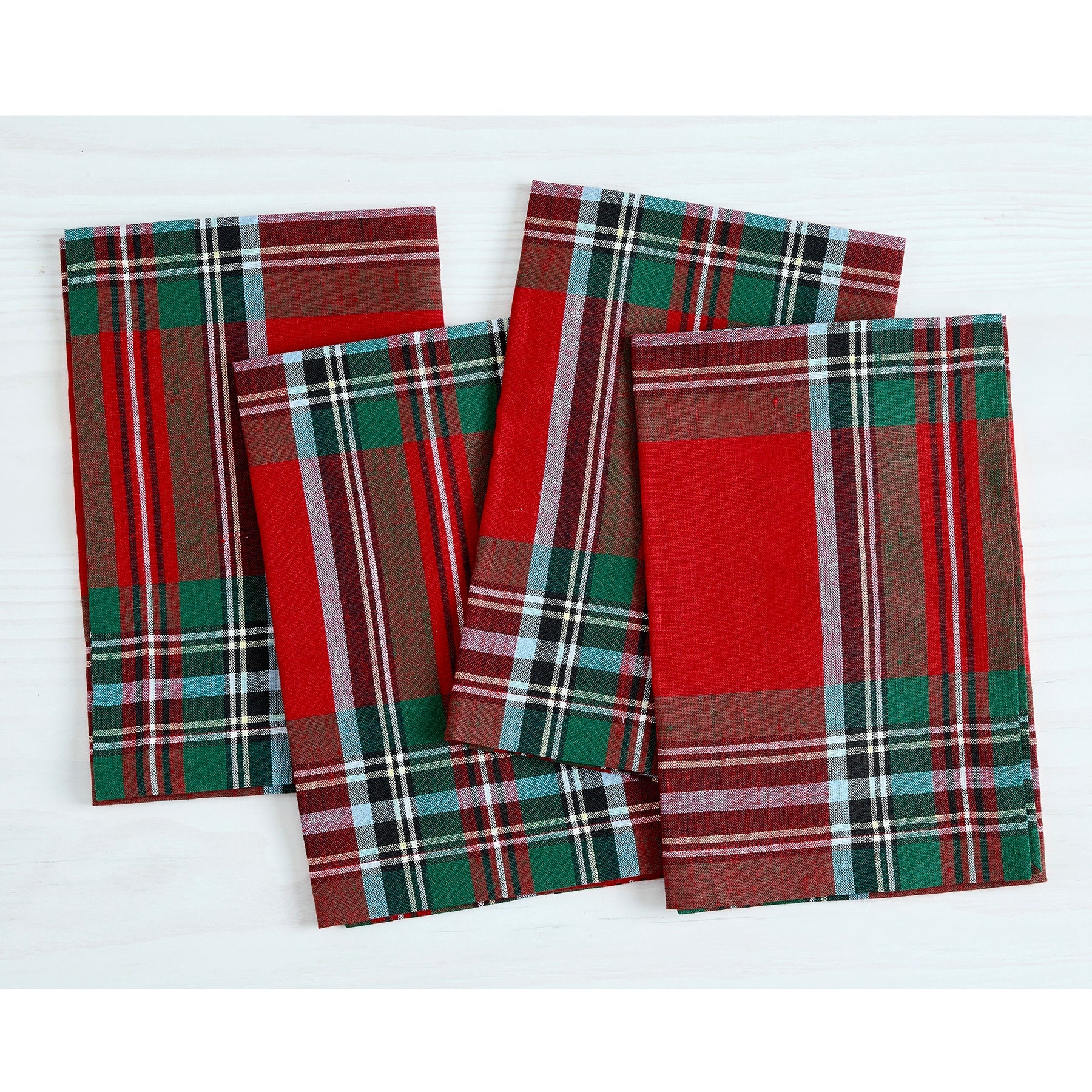 Madras Holiday Plaid Napkins, Set of 4