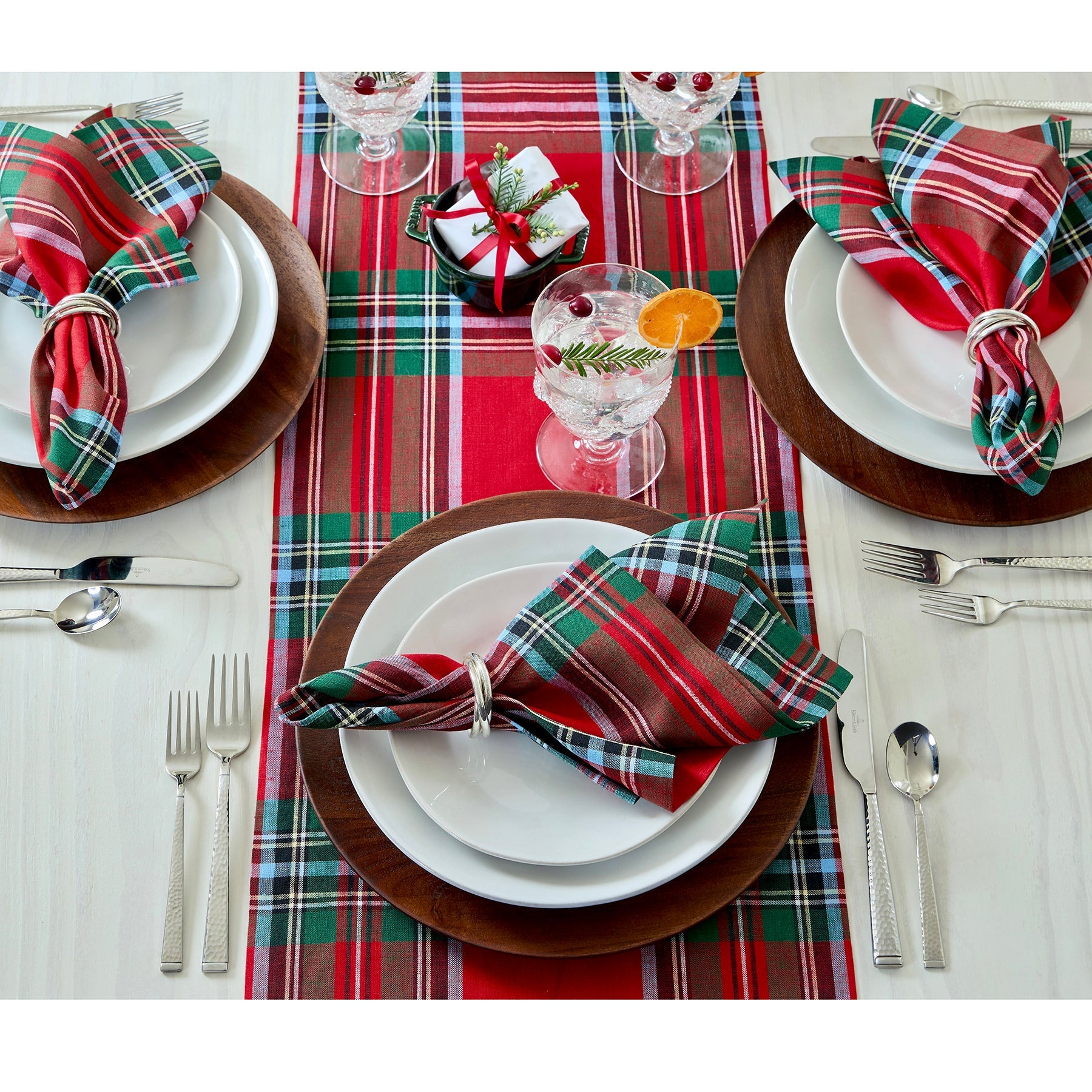 Madras Holiday Plaid Napkins, Set of 4