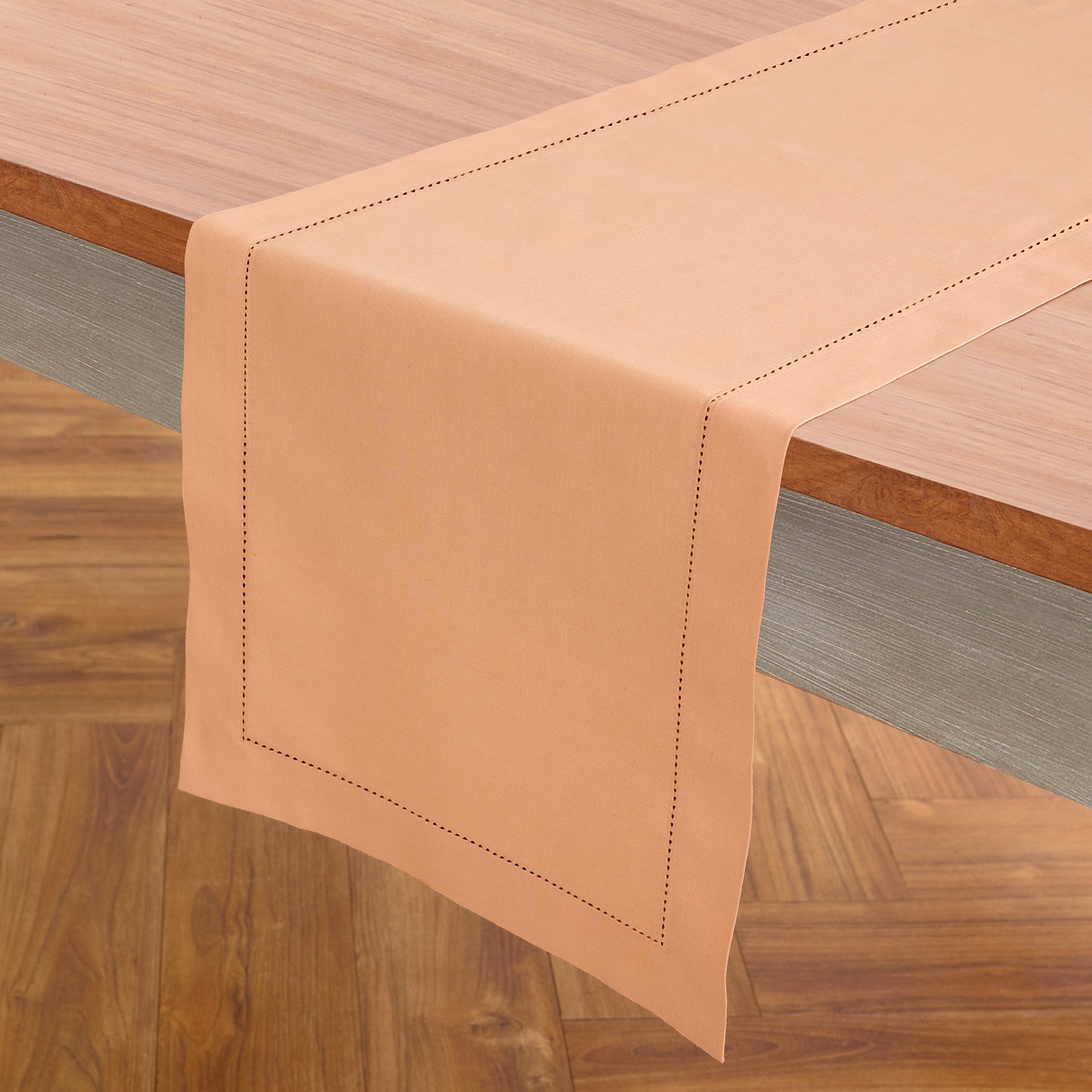 Cotton Linen Hemstitch Table Runner