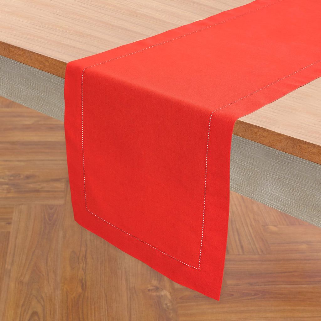 Cotton Linen Hemstitch Table Runner