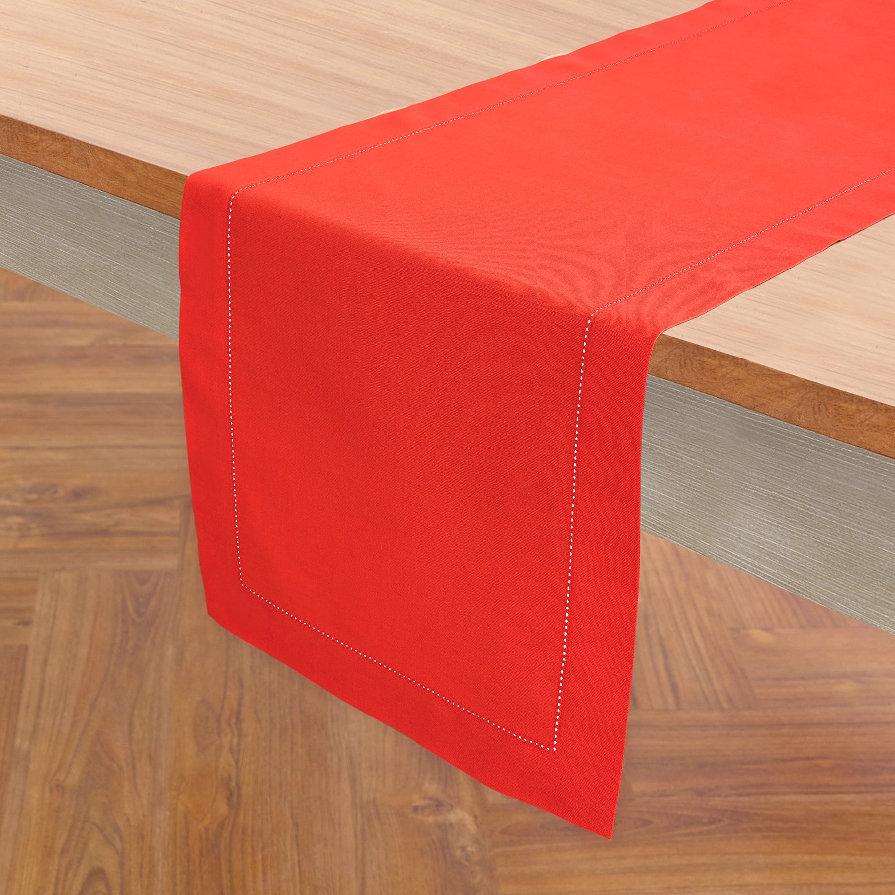 Cotton Linen Hemstitch Table Runner