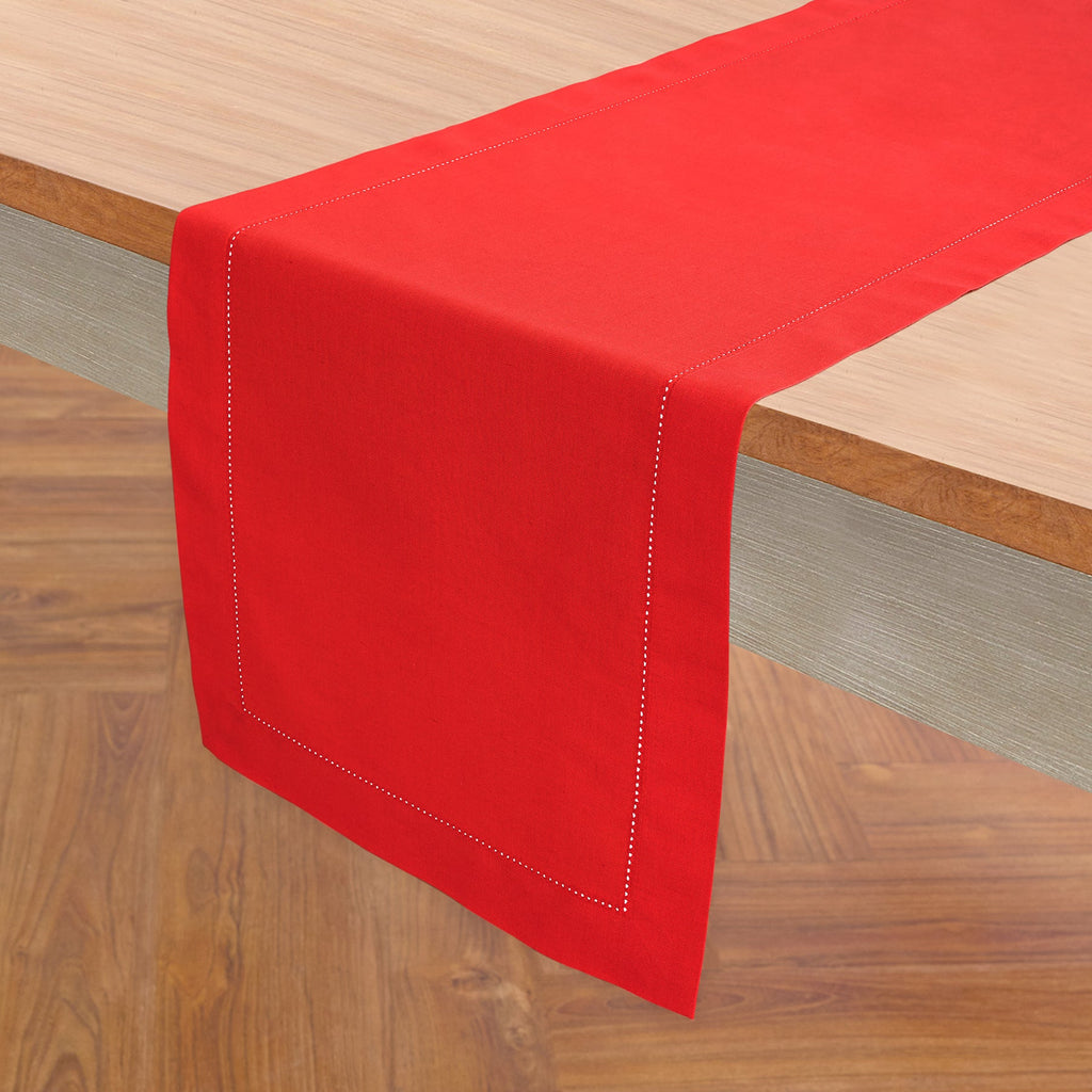 Cotton Linen Hemstitch Table Runner