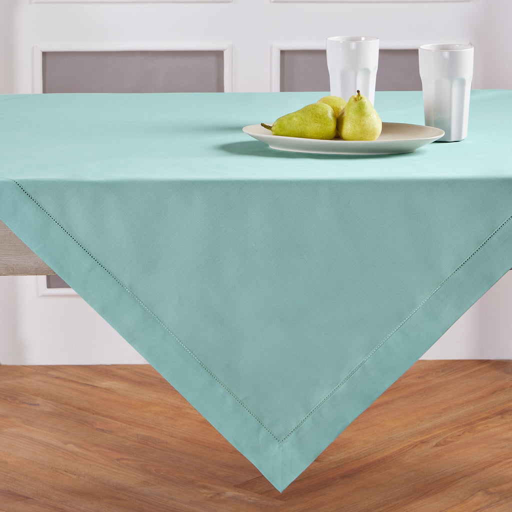 Cotton Linen Hemstitch Table Throw