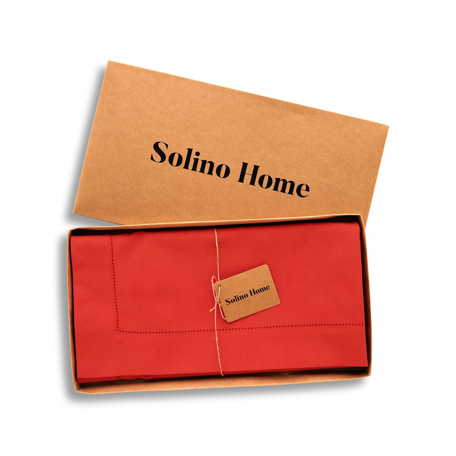 Cotton Linen Hemstitch Table Throw