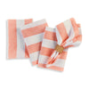 Salmon and White Cabana Stripe / 20 x 20 Inch