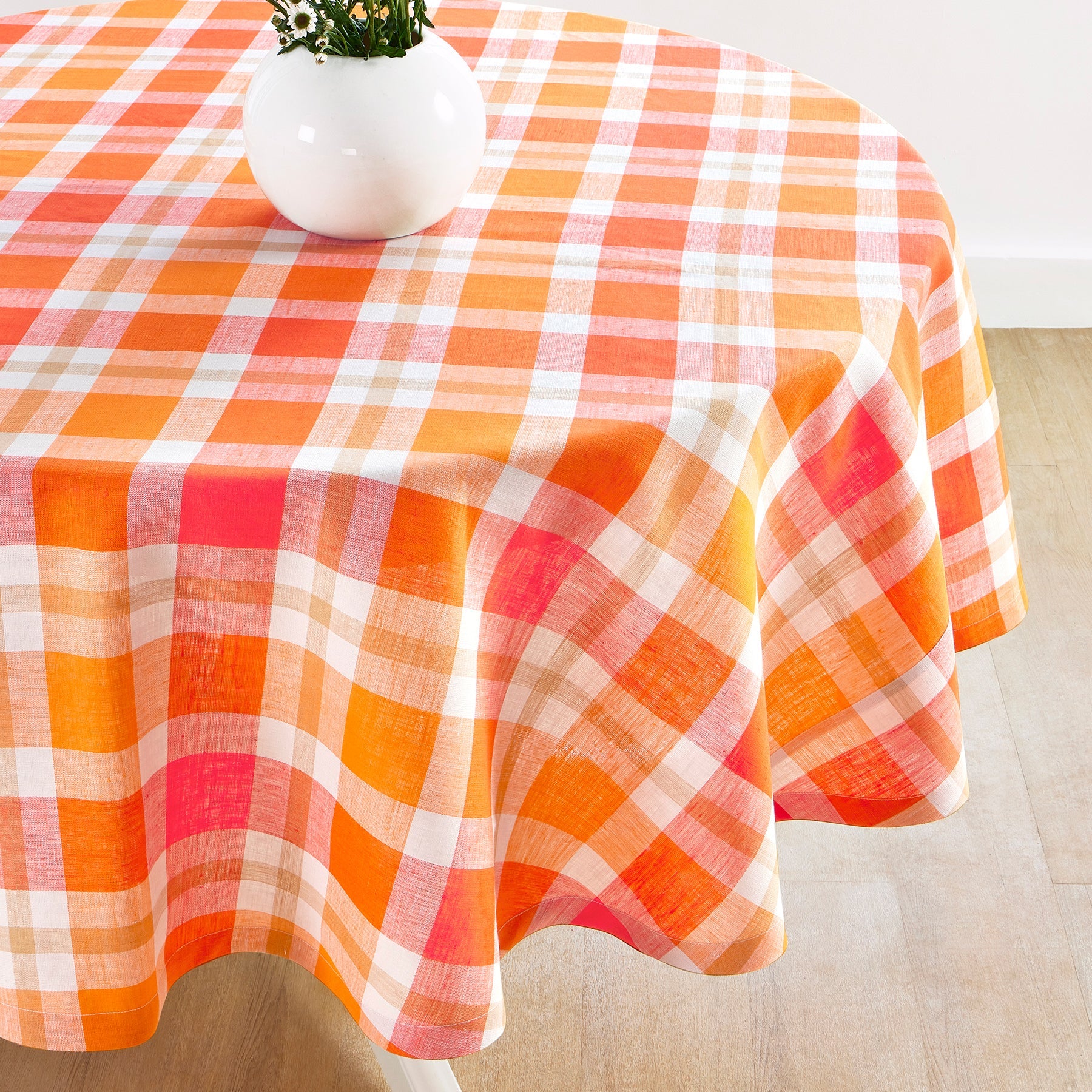 Fall Buffalo Check Round Tablecloth