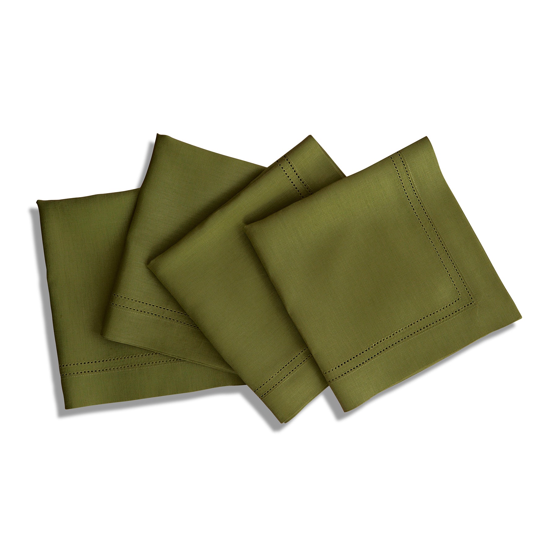 Linen Double Hemstitch Napkins, Set of 4