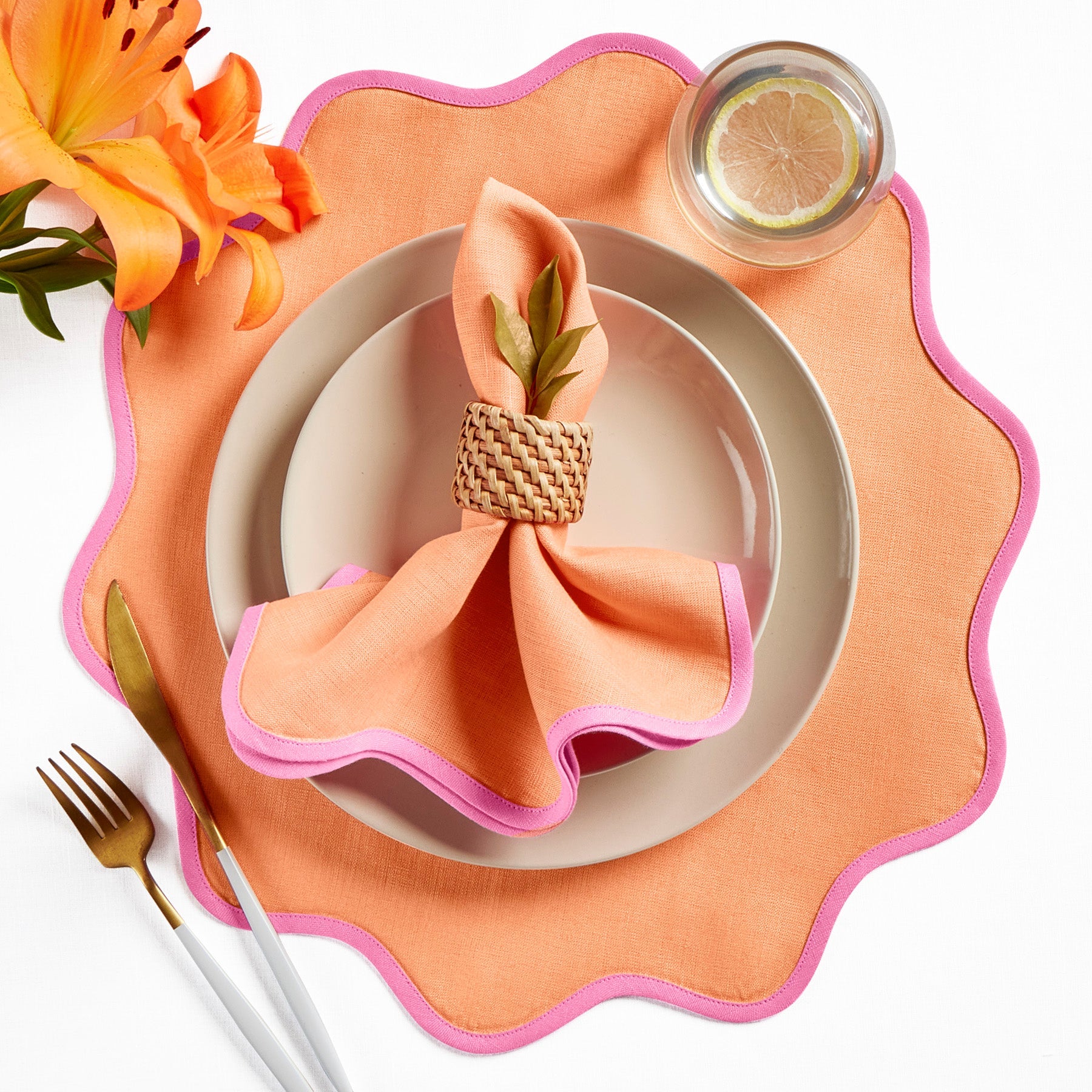 Giselle Scallop Edge Napkins, Set of 4