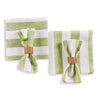 Green and White Cabana Stripe / 20 x 20 Inch