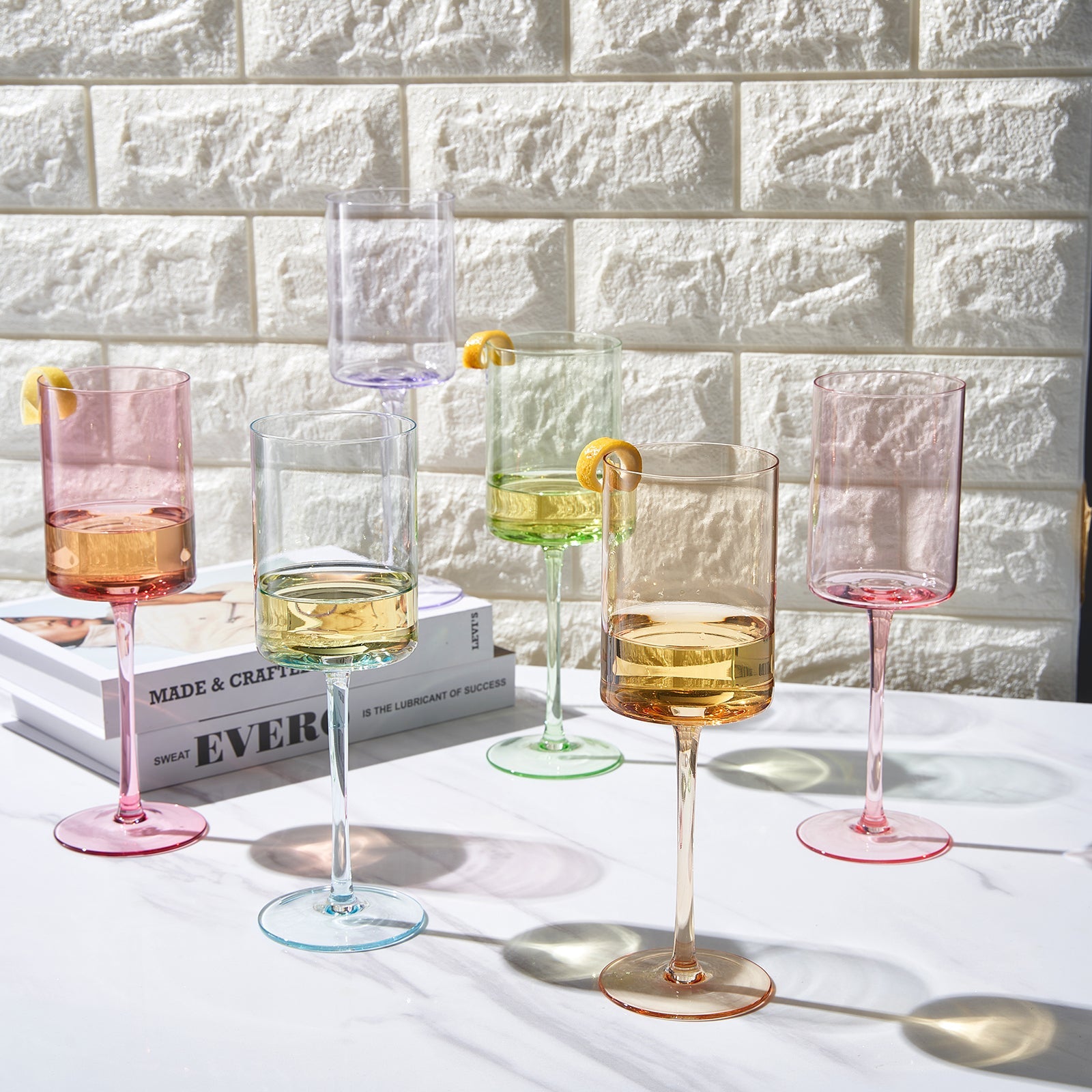 Monet Stemmed Wine Glassware, Set of 6