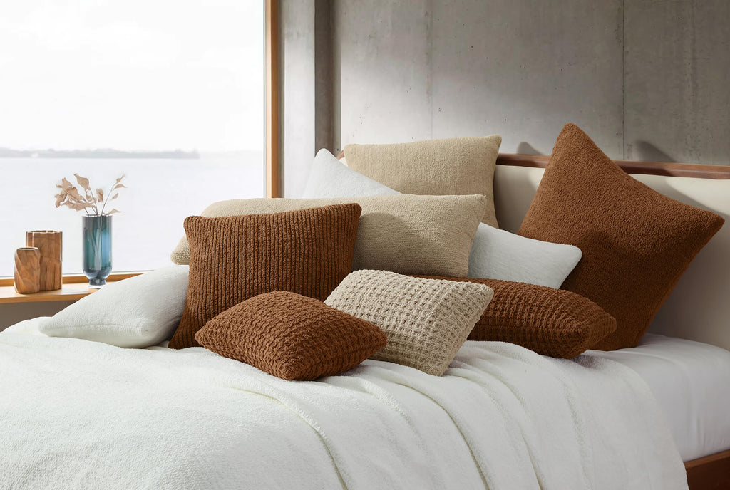 Two-Tone Ribbed Throw Pillow