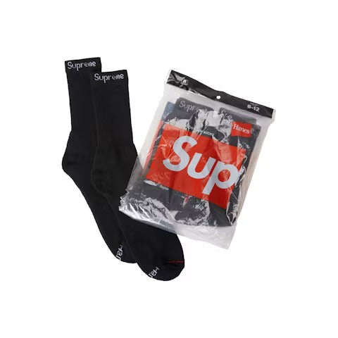 Supreme Hanes Socks (4 Pack) Black