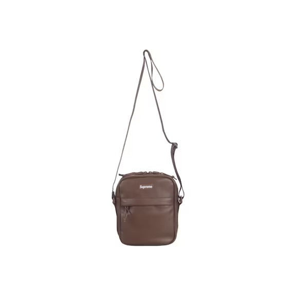 Supreme Leather Shoulder Bag Brown