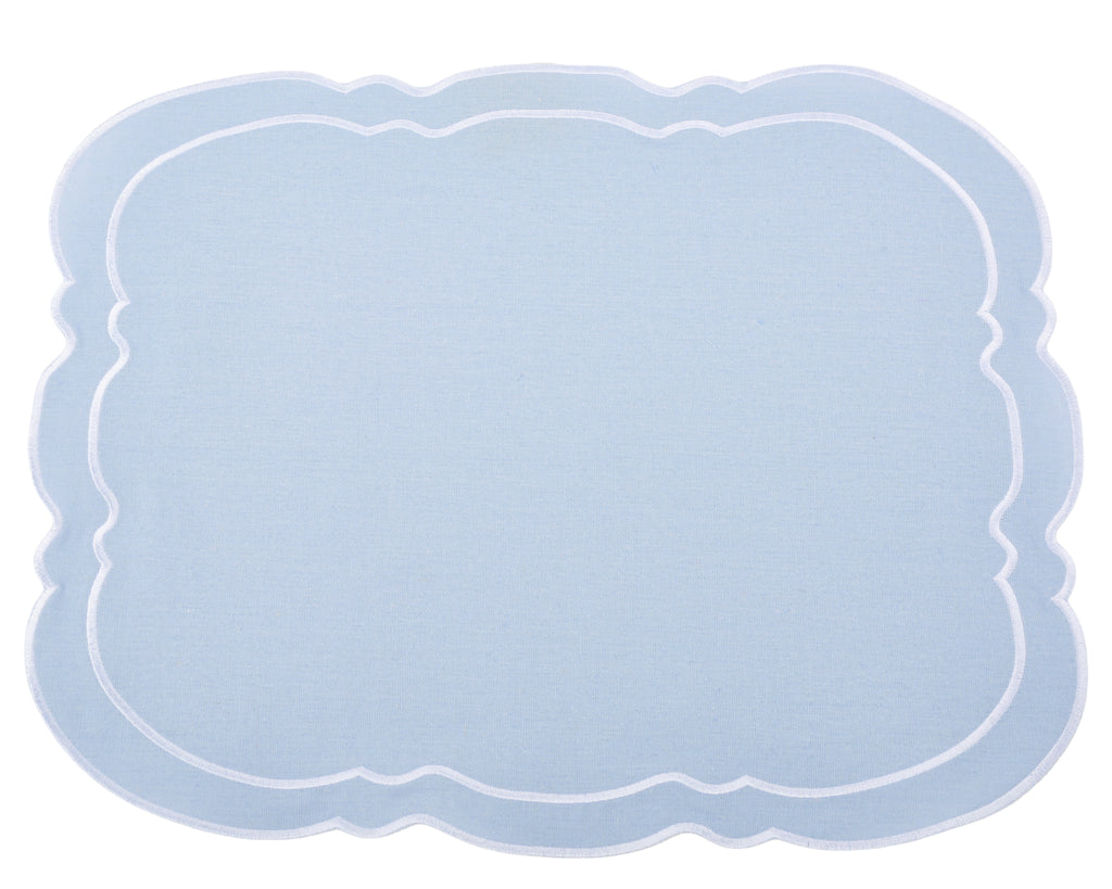 Charleston Pale Blue & White Placemat & Napkin