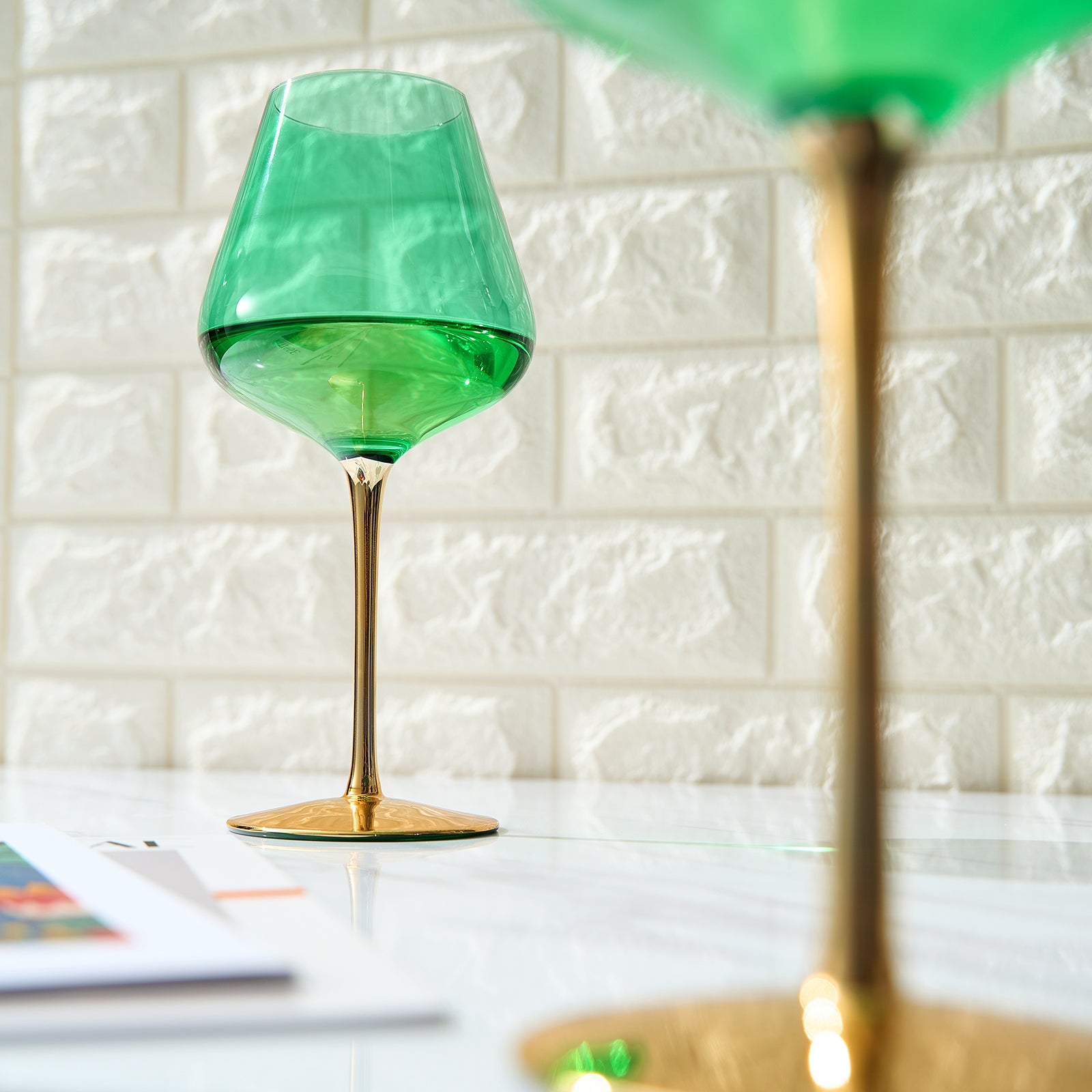 Deco Stemmed Wine Glassware, Set of 2