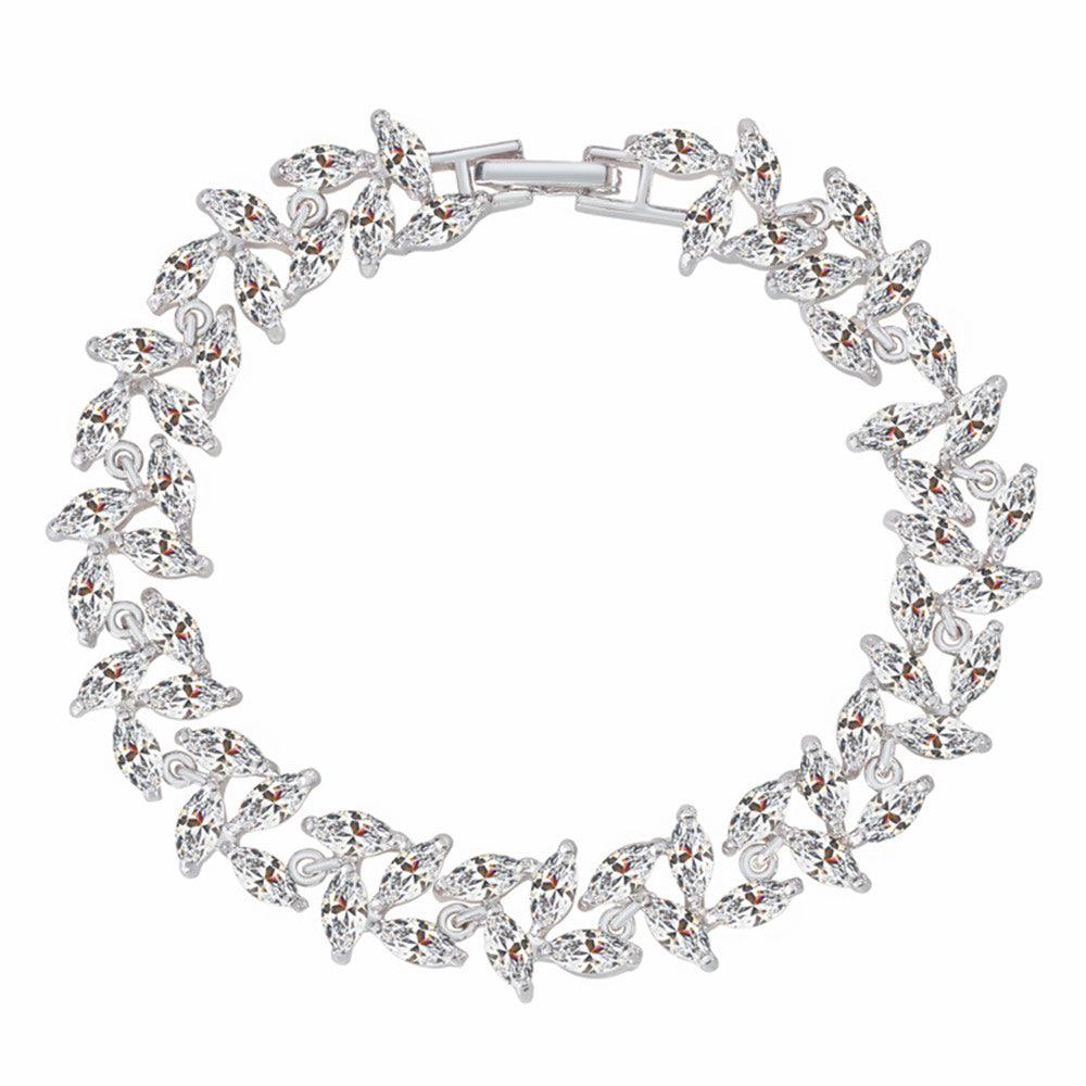 Tennis Bracelet with Marquise Cut Cubic Zirconia