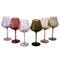 Stagioni Stemmed Wine Glassware, Set of 6, "Fall Leaves"