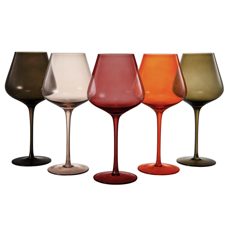 Stagioni Stemmed Wine Glassware, Set of 5, 
