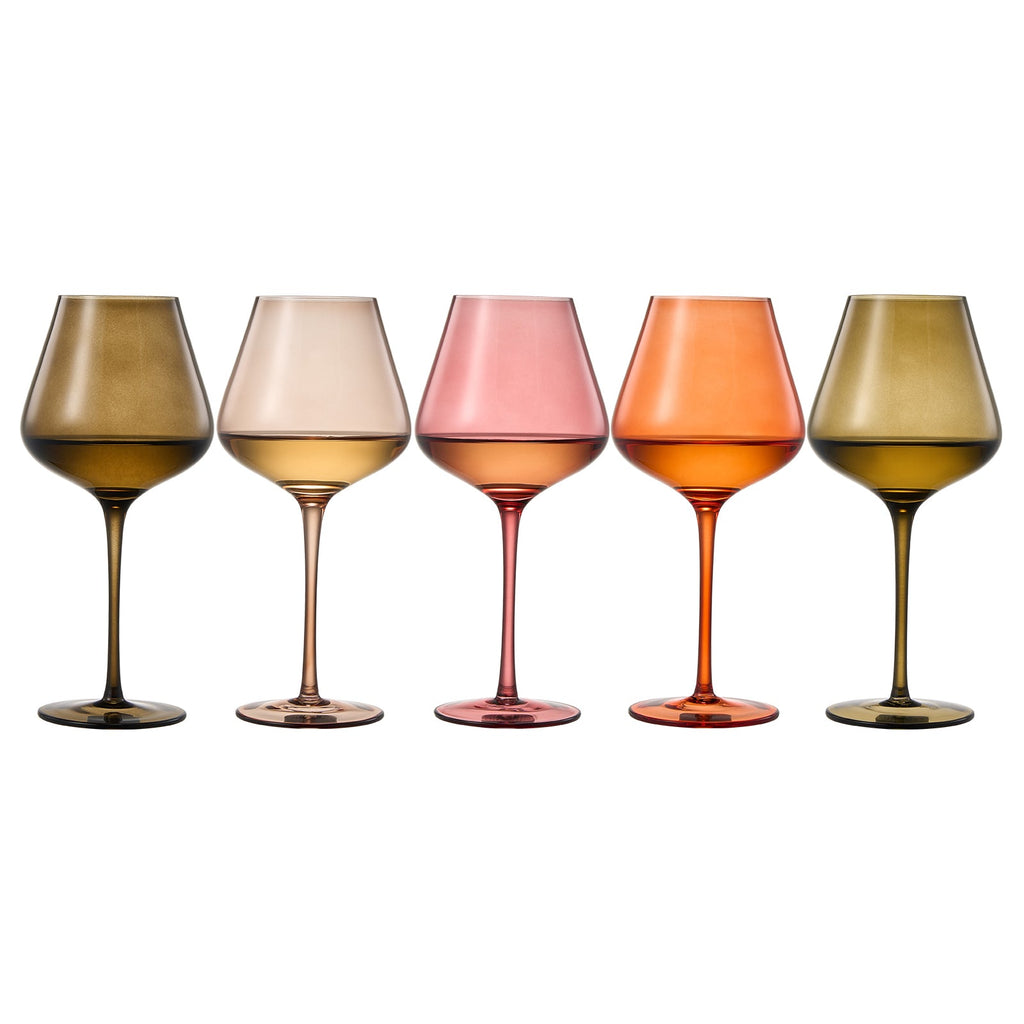 Stagioni Stemmed Wine Glassware, Set of 5, "Changing Weather"