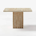 Troia Light Solid Travertine Coffee Table Special Design Honed (W)13" (L)21" (H)16"