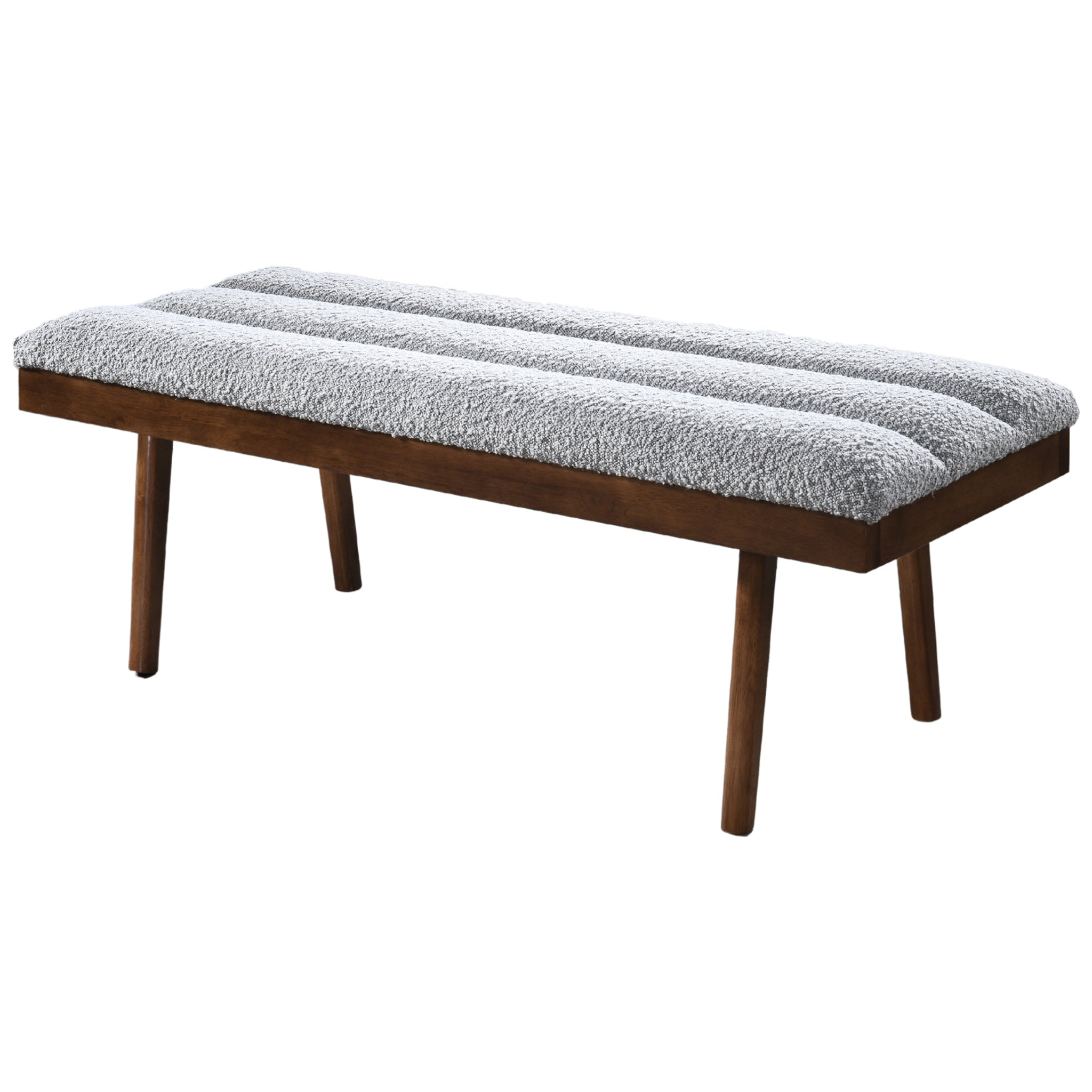 Troni Light Grey Boucle Bench – Luxury Modern Seating – Curated by SHO