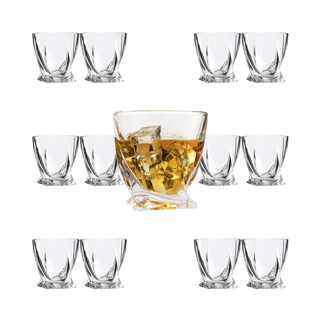 Premium Twisted Whiskey Glasses (10oz)