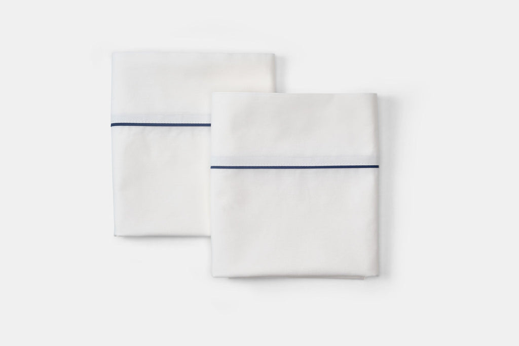 Cotton Bed Pillowcases with Classic Piping Design