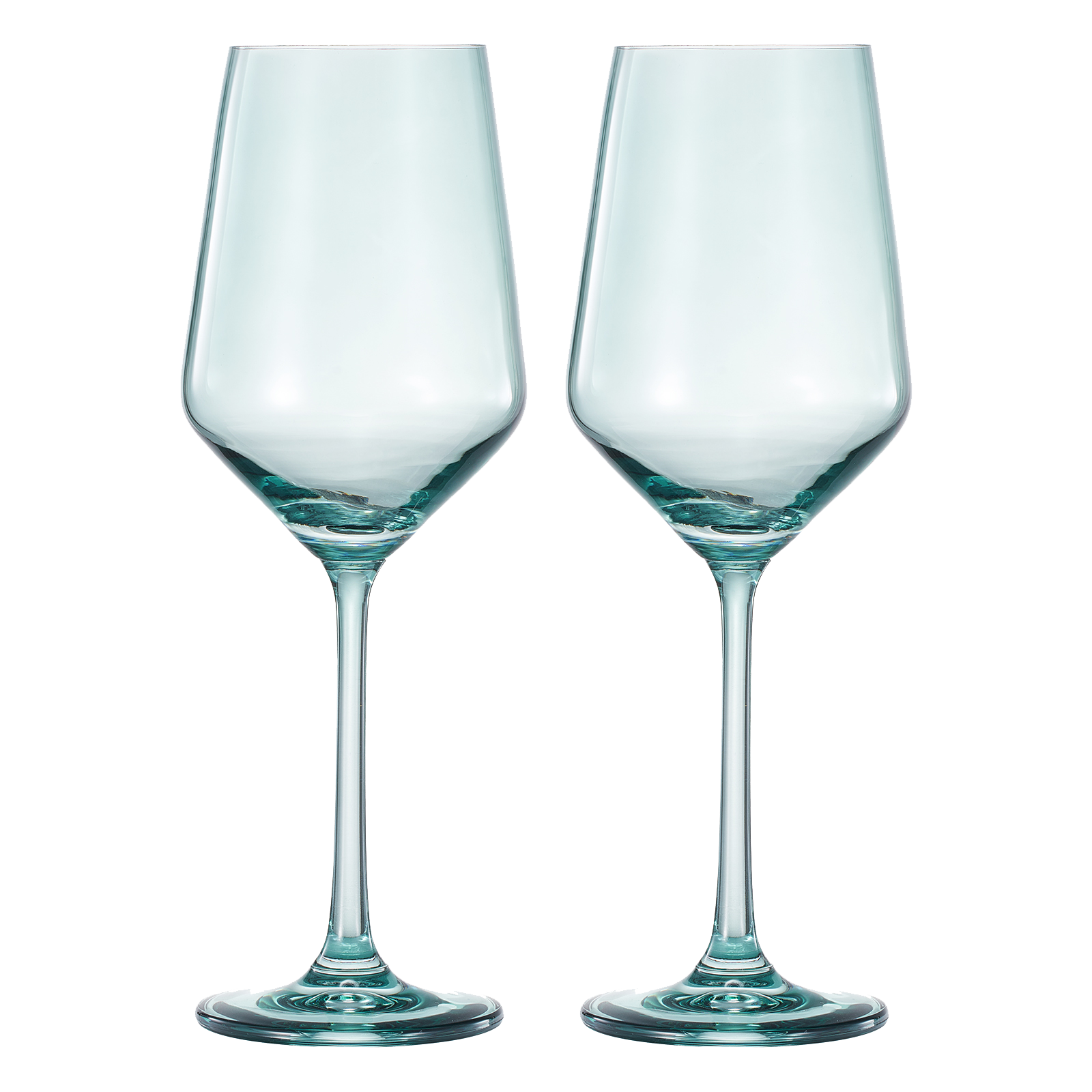 Tonal Stemmed Wine Glassware, Forest Green, Set of 2