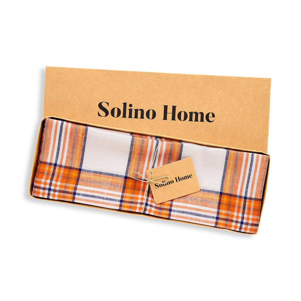 Orange Plaid Placemats, Set of 4