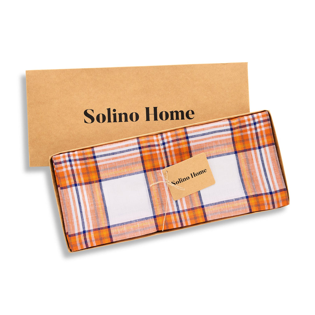 Orange Plaid Table Runner