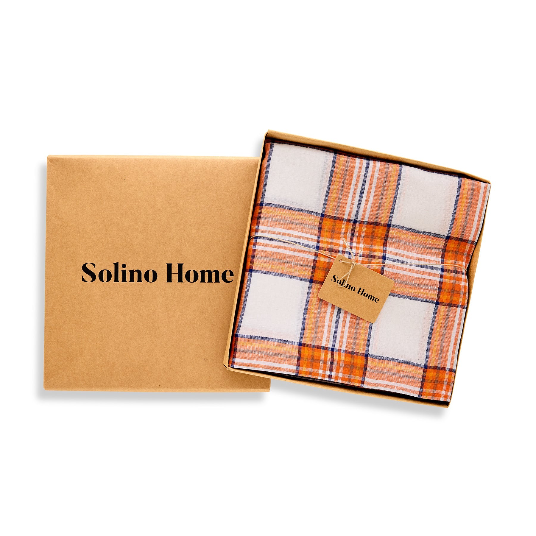 Orange Plaid Tablecloth