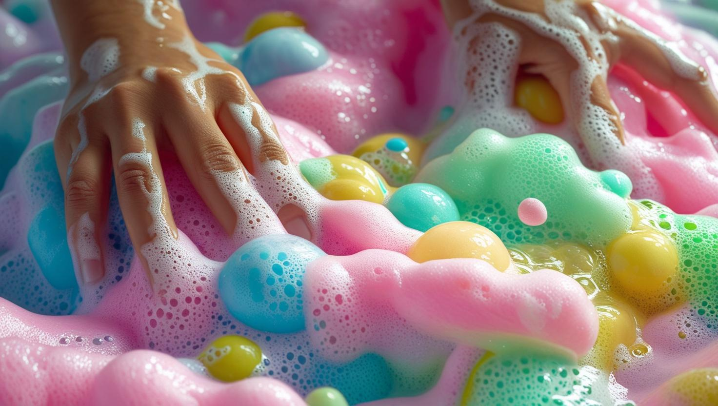 Non-Toxic, Colorful Foaming Hand Soap for Kids. Yellow Foam. Lemongrass Scented.