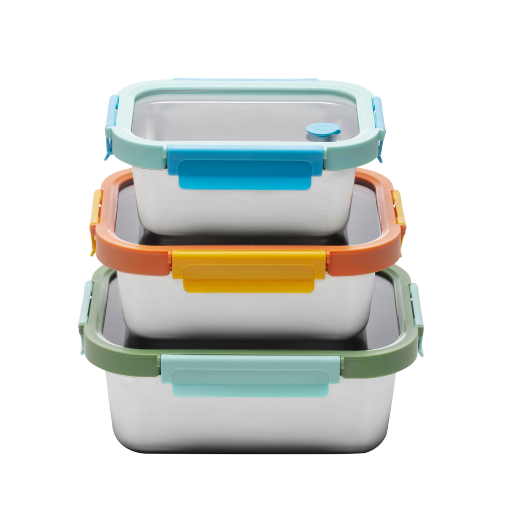 Multicolor Microwave Safe Stainless Steel Set