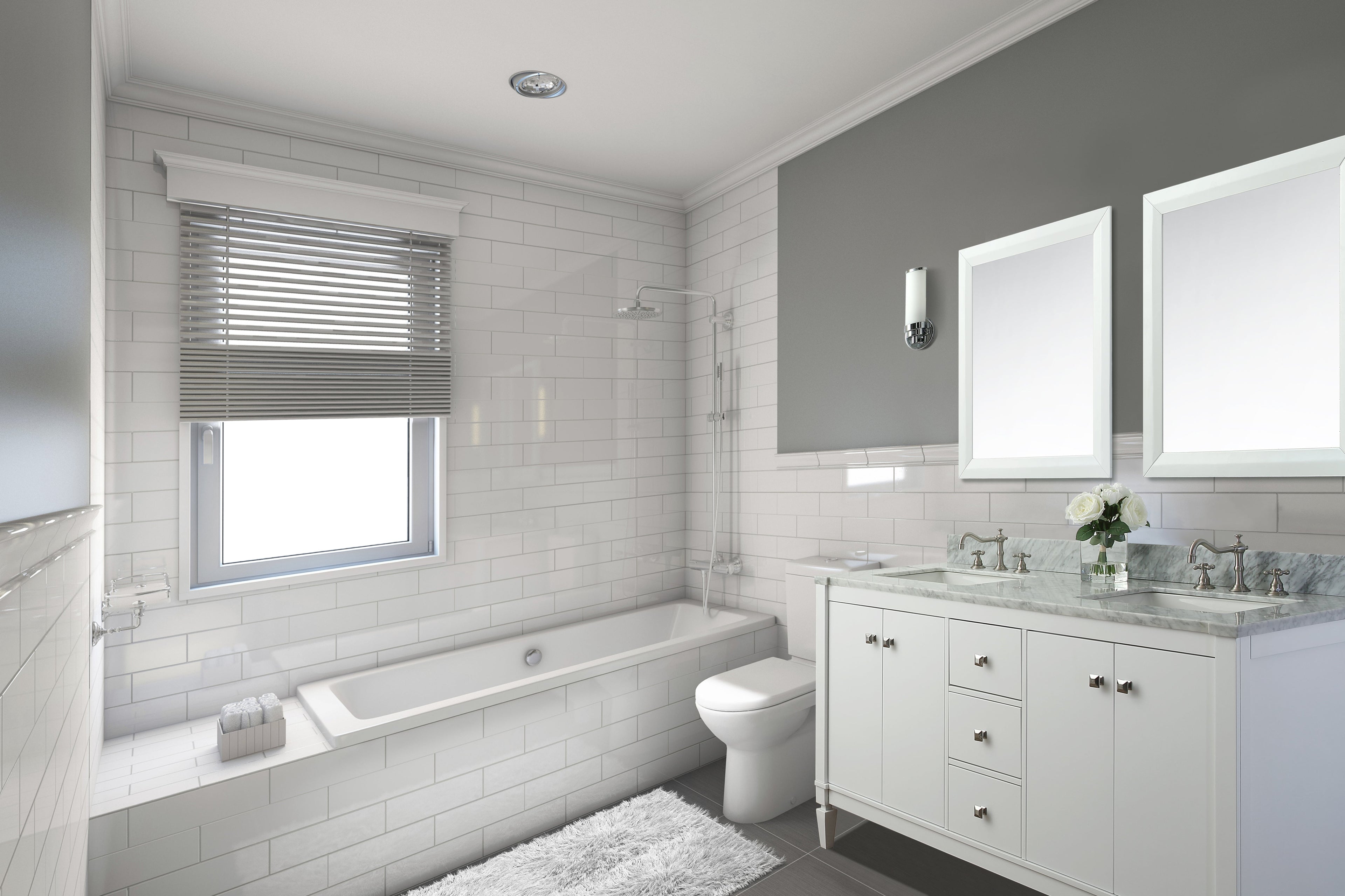 Kayleigh Bathroom Vanity with Sink and Carrara White Marble Top Cabinet Set