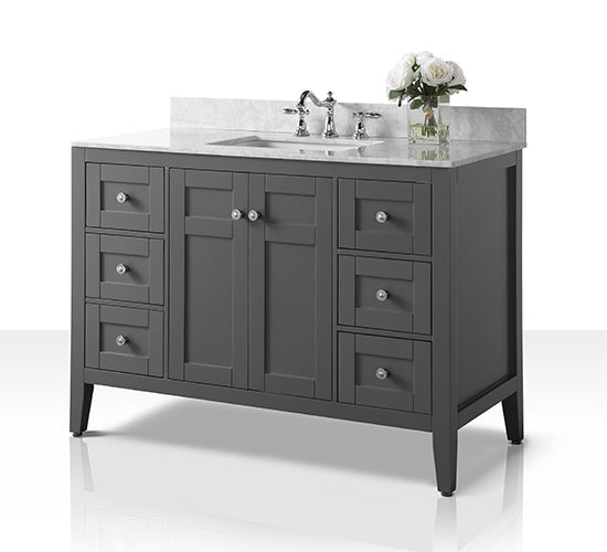 Maili Bathroom Vanity with Sink and Carrara White Marble Top Cabinet Set