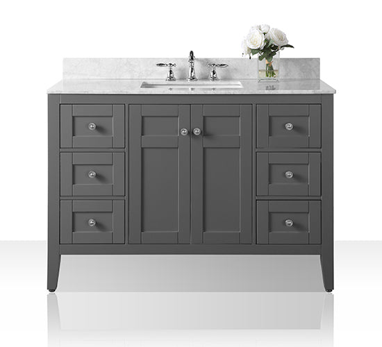 Maili Bathroom Vanity with Sink and Carrara White Marble Top Cabinet Set