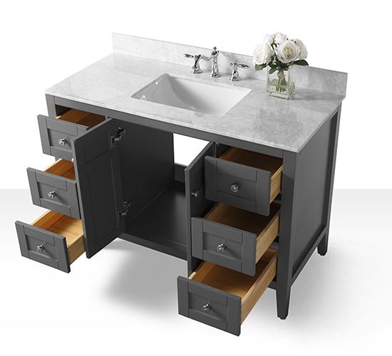 Maili Bathroom Vanity with Sink and Carrara White Marble Top Cabinet Set