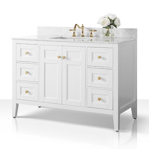 Maili Bathroom Vanity with Sink and Carrara White Marble Top Cabinet Set